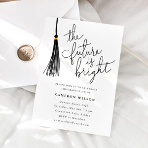 The Future Is Bright Tassel Graduation Party Photo Invitation
