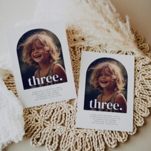 Three Arched Photo Birthday Invitation