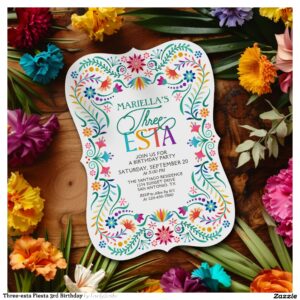 Three-esta Fiesta 3rd Birthday Invitation