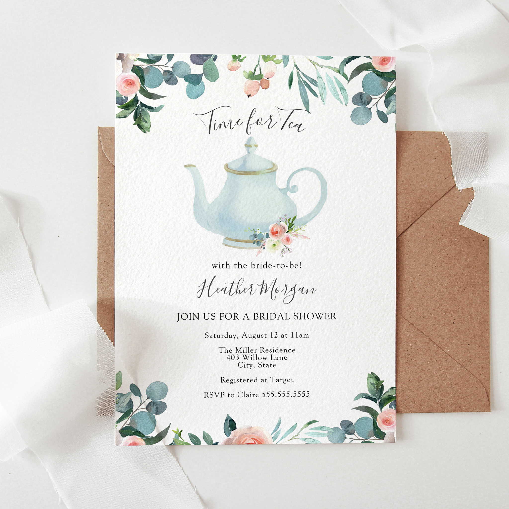Time for Tea Bridal Shower Invitation