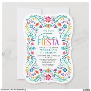 Time Four A Fiesta 4th Birthday Invitation