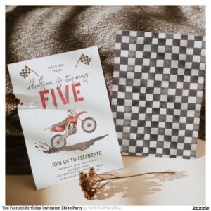 Too Fast 5th Birthday Invitation Bike Party