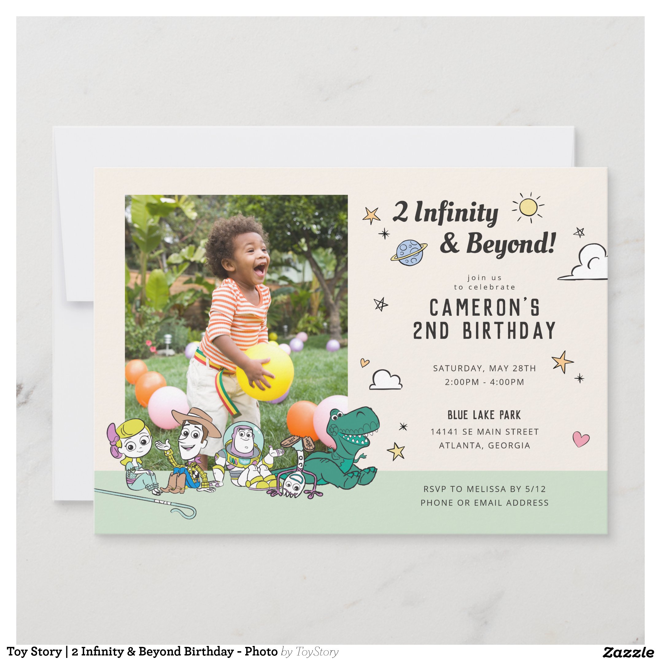 Toy Story 2 Infinity & Beyond Birthday - Photo Invitation