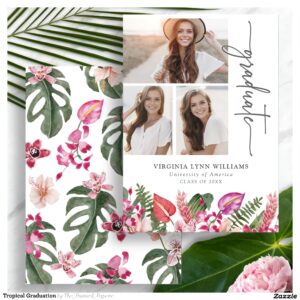 Tropical Graduation Announcement