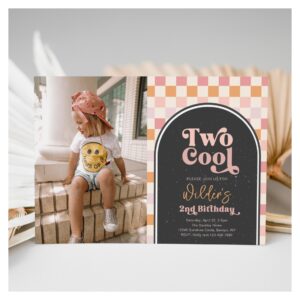 TWO Cool Girl's Photo Skater Invitation