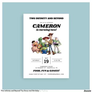 Two Infinity and Beyond Toy Story 2nd Birthday Invitation