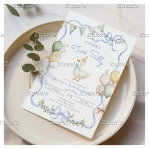 Two Silly Goose Boy 2nd Birthday Invitation