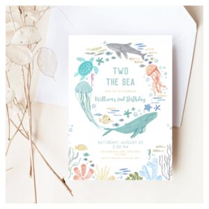 Two The Sea Boys 2nd Birthday Invitation