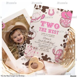 Two the West Cowgirl 2nd Birthday Invitation
