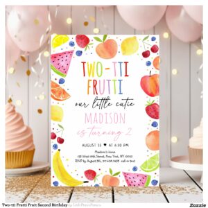 Two-tti Frutti Fruit Second Birthday Invitation