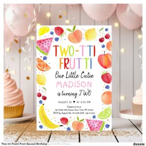 Two-tti Frutti Fruit Second Birthday Invitation