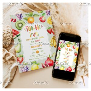 Two-tti Frutti little cutie fruits 2nd birthday Invitation