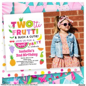 TWOtti Frutti 2nd Birthday Invitation with Photo