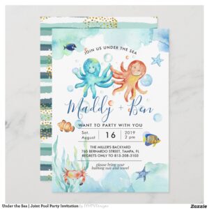 Under the Sea Joint Pool Party Invitation