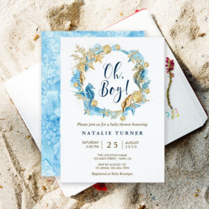 Under the Sea Oh Boy Baby Shower Invitation