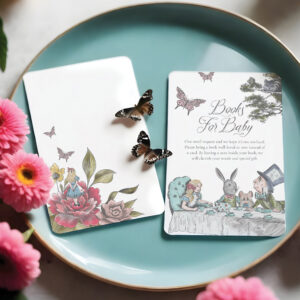 Vintage Alice in Wonderland Books For Baby Enclo Invitation