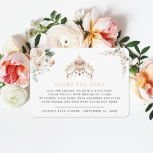 Vintage Elegant Little Princess Book Request Enclosure Card