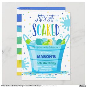 Water Balloon Birthday Party Summer Water Balloon Invitation