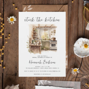 Watercolor Stock The Kitchen Bridal Shower Invitation