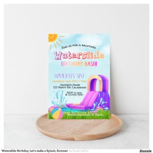 Waterslide Birthday, Let's make a Splash, Summer Invitation
