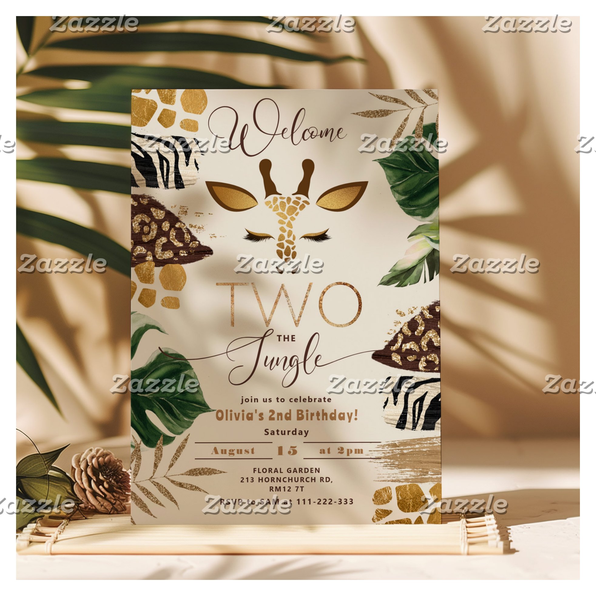 Welcome Two the Jungle 2nd birthday Invitation