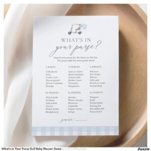 What's in Your Purse Golf Baby Shower Game Invitation