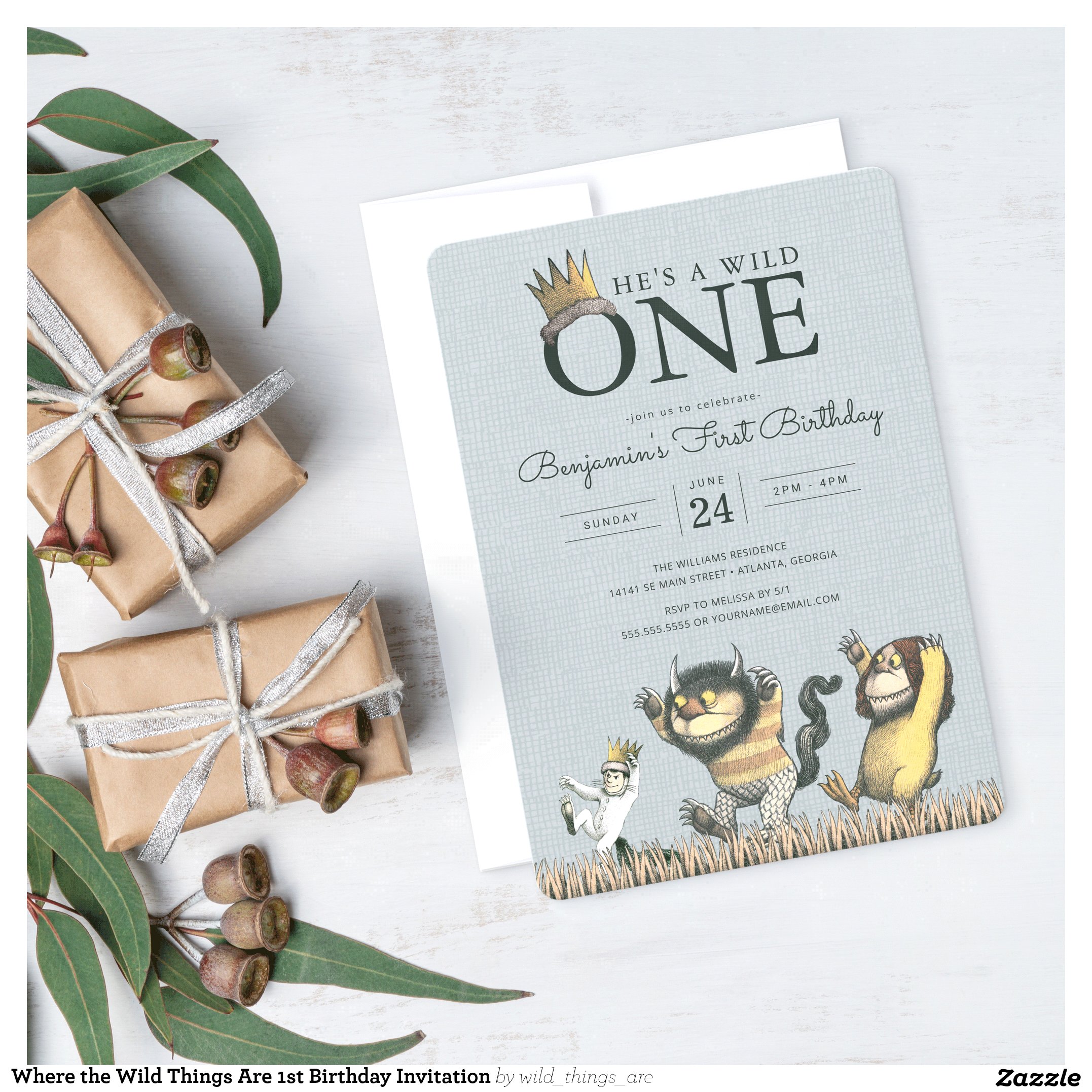 Where the Wild Things Are 1st Birthday Invitation