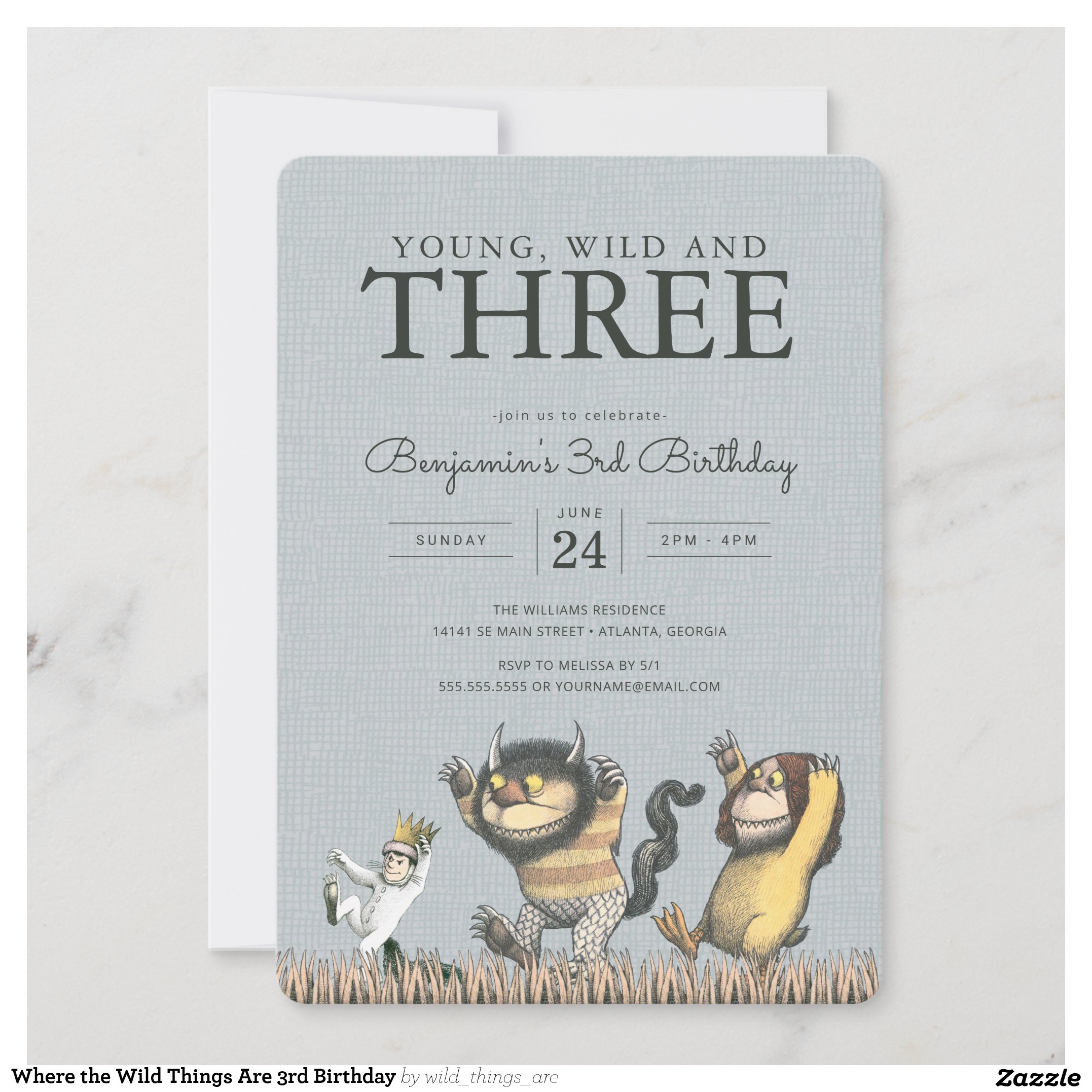 Where the Wild Things Are 3rd Birthday Invitation