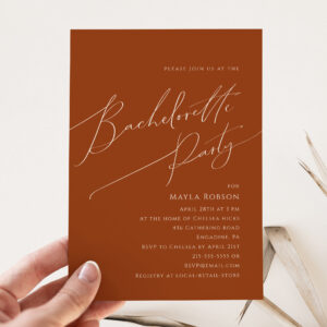 Whimsical Desert Terracotta Bachelorette Party Invitation