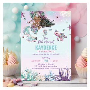 Whimsical Mermaid Under the Sea Birthday Party Invitation