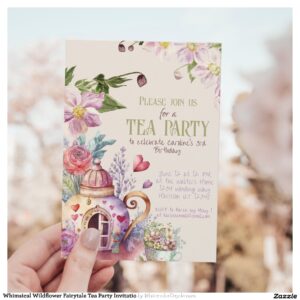 Whimsical Wildflower Fairytale Tea Party Invitatio Invitation