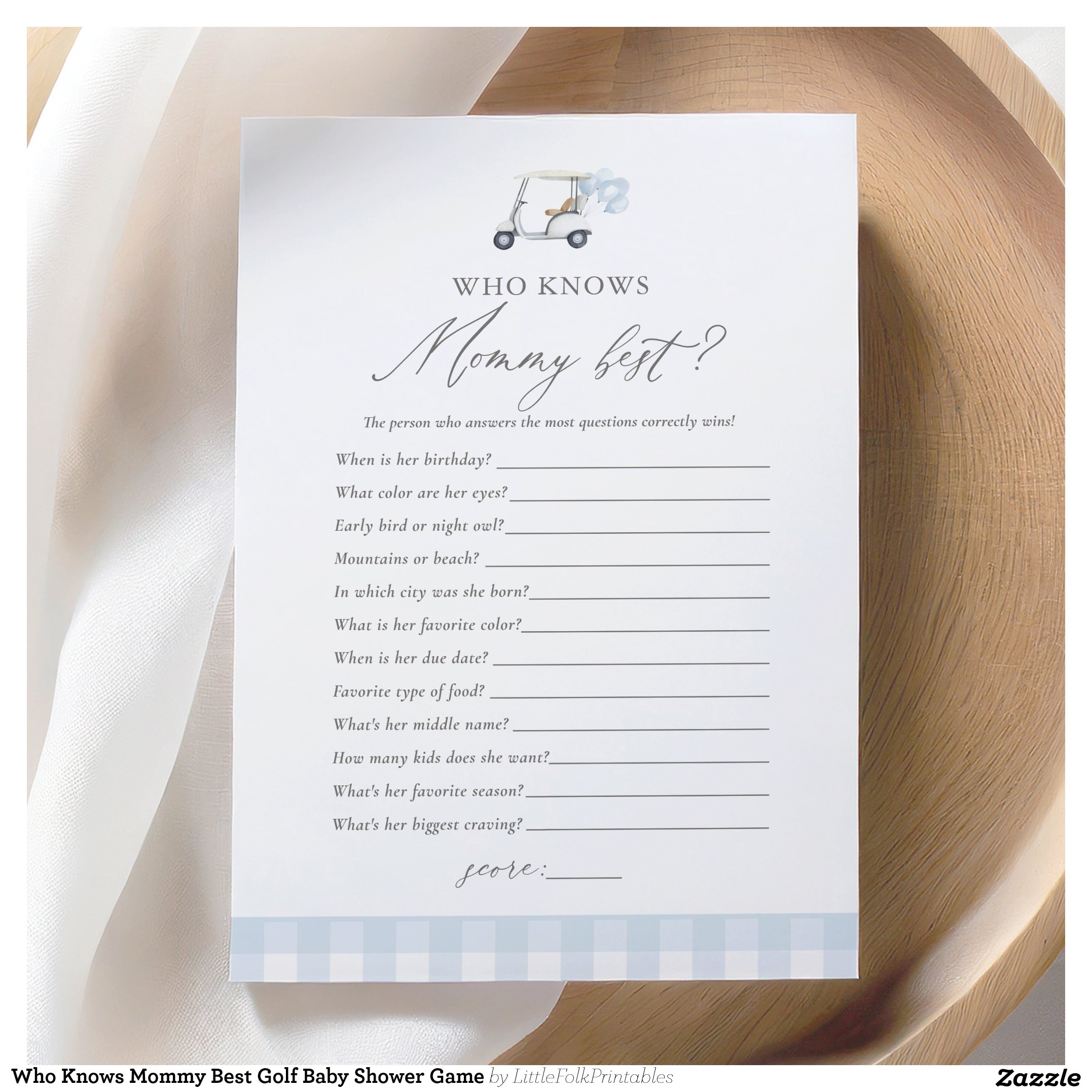 Who Knows Mommy Best Golf Baby Shower Game Invitation