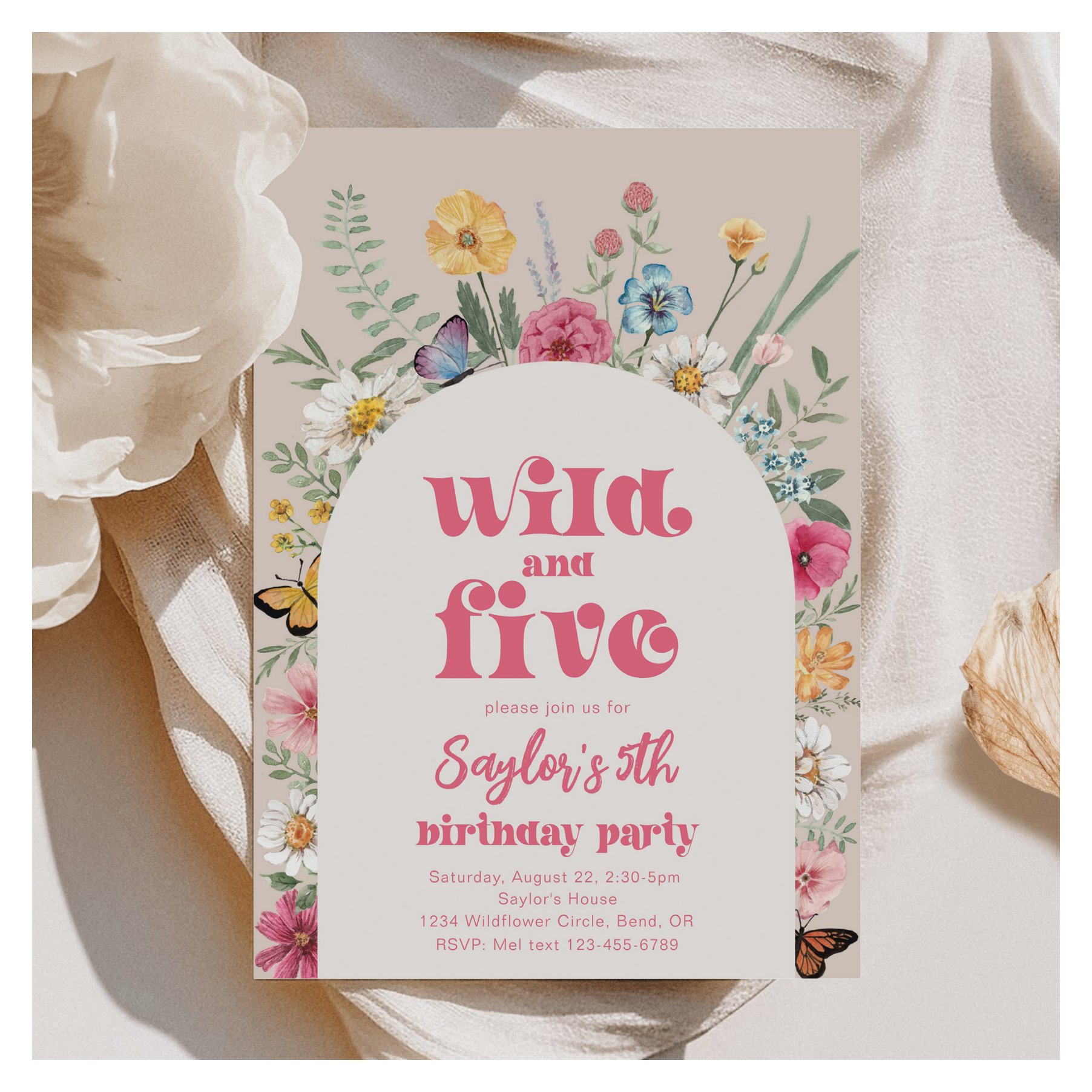 Wild and Five Wildflower Invitation