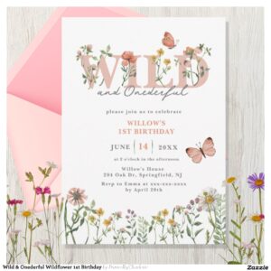 Wild & Onederful Wildflower 1st Birthday Invitation