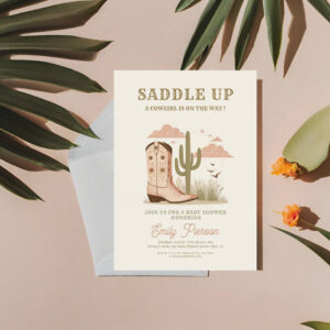 Wild Western Cactus Girl Baby Shower Invitation