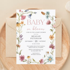 Wildflower Baby In Bloom Girl Baby Shower Invitation