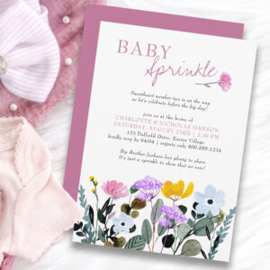 Wildflower Lawn Pretty Baby Sprinkle Invitation