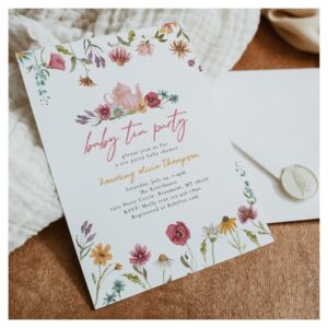 Wildflower Tea Baby Shower Invitation
