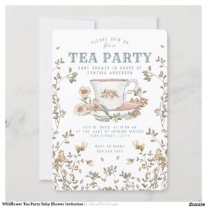 Wildflower Tea Party Baby Shower Invitation