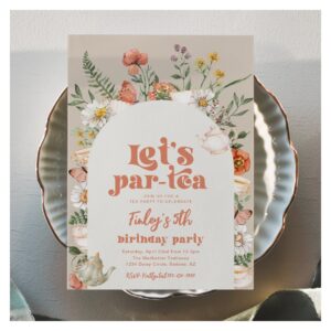 Wildflower Tea Party Birthday Invitation