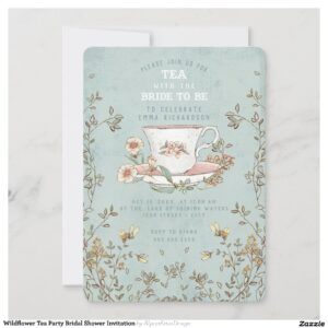 Wildflower Tea Party Bridal Shower Invitation