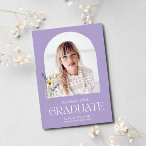 Wildlflower Photo Simple Girl Graduation Party Invitation