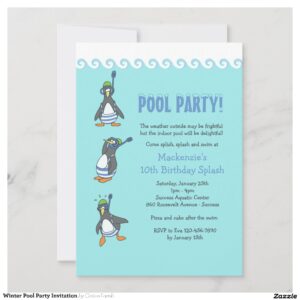 Winter Pool Party Invitation