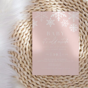 Winter Wonderland Snowflake Girl Baby Shower Invitation