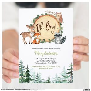 Woodland Forest Baby Shower Invite